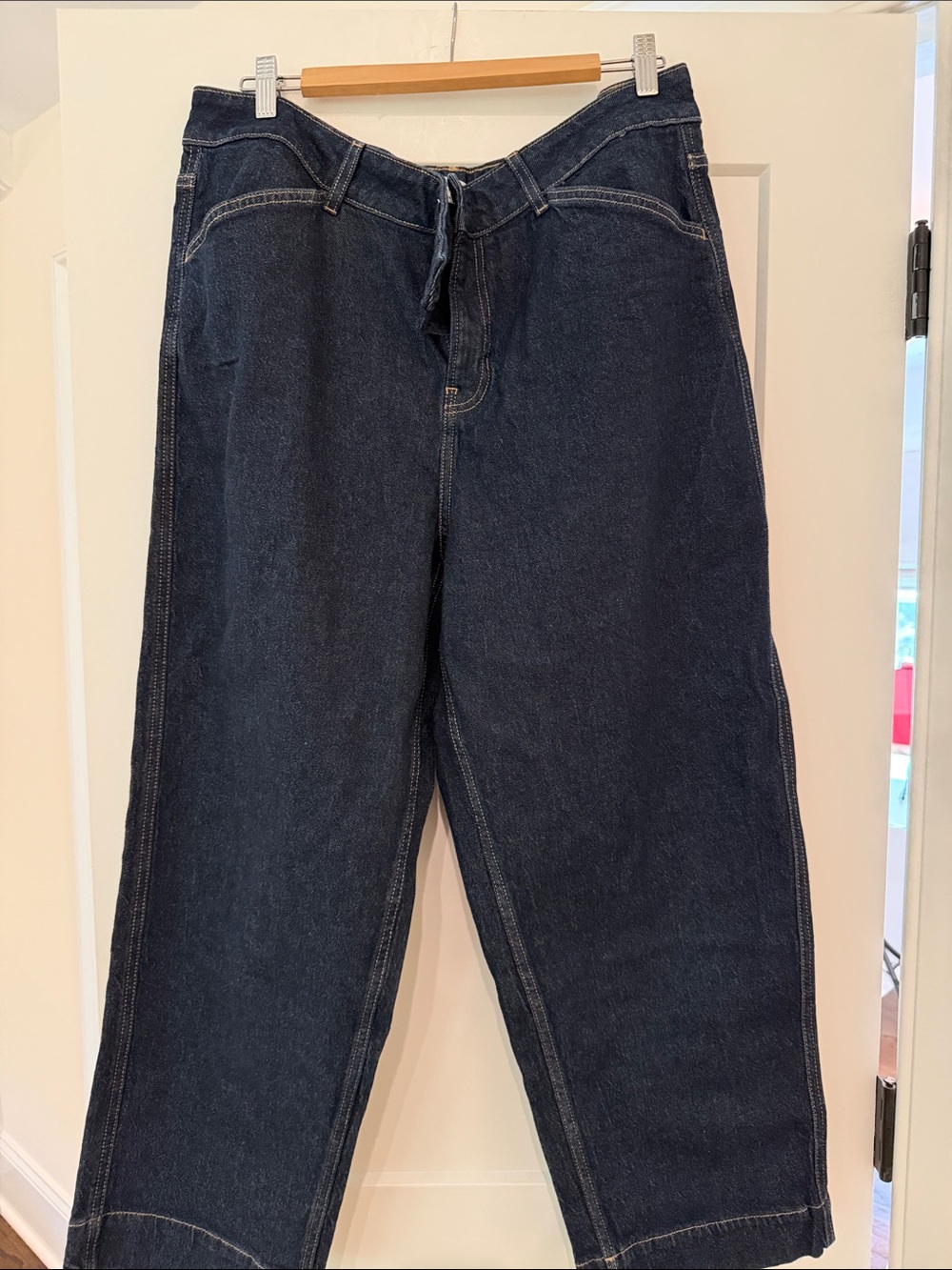 Next women's  high waist barrel Indigo Denim Jeans